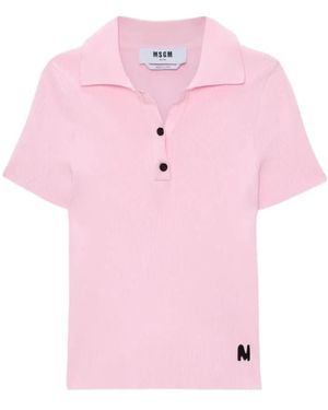 MSGM V-Neck Knitwear - Rosa