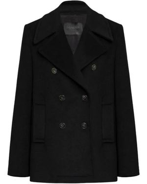 Dondup Double-Breasted Coats - Nero