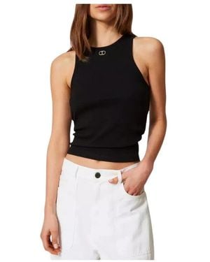 Twinset Sleeveless Tops - Nero