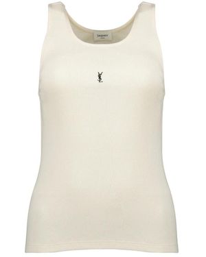 Saint Laurent Sleeveless Tops - Natural