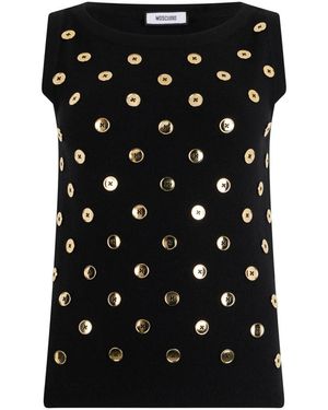 Moschino Stricktop Mit Zierknöpfen - Schwarz