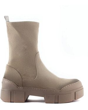 Vic Matié Taupe Stretch Wildleder Stiefeletten - Grau