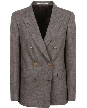 Tagliatore Jassen ,Zwart ,Leer Parigi Blazer - Bruin