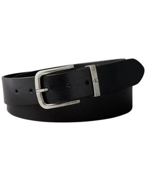 Calvin Klein Accessoires ,Zwart ,Leer Seasonal Logo Tumbled 35Mm Fixed