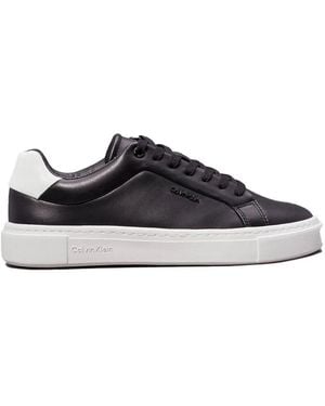 Calvin Klein Schoenen ,Zwart ,Leer Lage Leren Sneakers