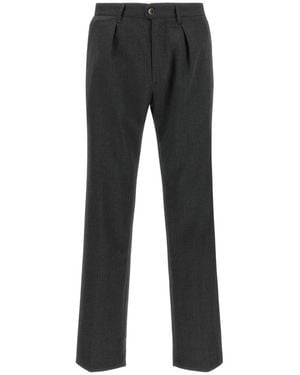 Incotex Broeken ,Grijs ,Wol Recht Gesneden Pantalon - Zwart