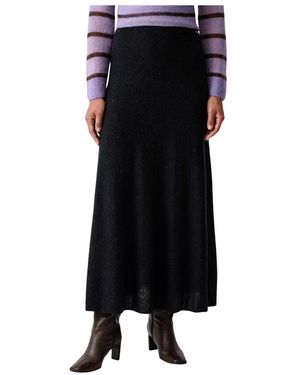 Mos Mosh Rokken ,Blauw ,Wol Gebreide Maxirok - Zwart