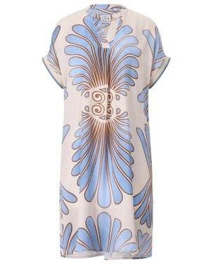 Emily Van Den Bergh Fließendes Midikleid Mit Print - Blau