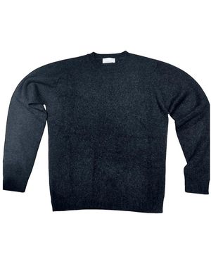 Roberto Collina Truien & Vesten ,Zwart ,Wol Pullover Met Ronde Hals - Blauw
