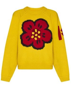 KENZO Round-Neck Knitwear - Geel
