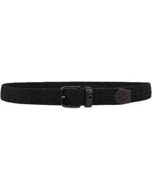 Paul & Shark Polyester Gürtel Leder Blume Stil - Schwarz