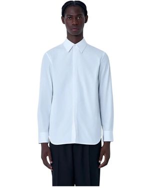 Jil Sander Klassieke Katoenen Knoop-Down Shirt - Blauw