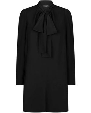 Dondup Kleedjes ,Zwart ,Polyester Vestiti E Tute Poliestere