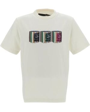 Barbour Tops ,Wit ,Katoen T-Shirt Van Katoen Met Ronde Hals - Grijs