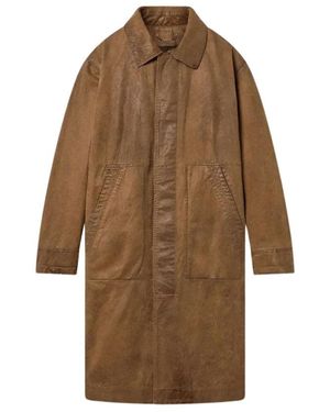 Golden Goose Jassen ,Bruin ,Katoen Waxed Twill Trenchcoat