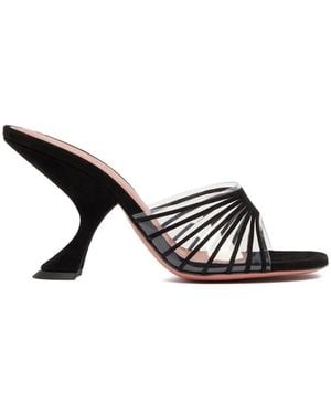 AMINA MUADDI Schwarze Leder-Mules