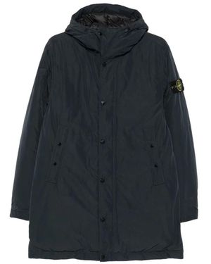 Stone Island Micro Reps Parka Met Capuchon - Blauw