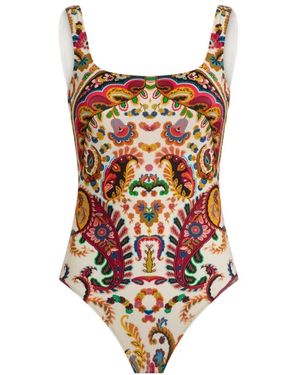 Etro Eendelig Badpak Met Bloemen Paisley Motief - Rood