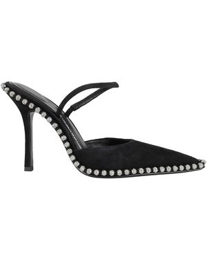 Alexander Wang Zwarte Suède Slingback Pump Met Stenen