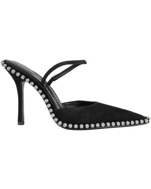 Alexander Wang Schwarzer Wildleder Slingback Pump Mit Steinen