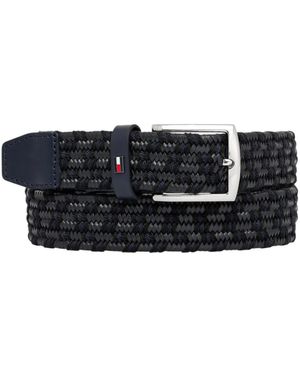 Tommy Hilfiger Woven Rectangular Buckle Belt - Zwart