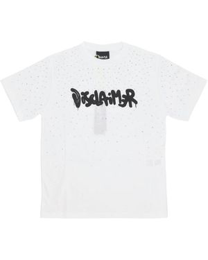 DISCLAIMER Tops ,Wit ,Katoen Witte Strass Tee Met Korte Mouwen