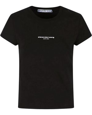 Alexander Wang Logo Print Fitted T-Shirt - Zwart