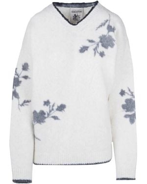 Semicouture Truien & Vesten ,Wit ,V-Hals Gebreid