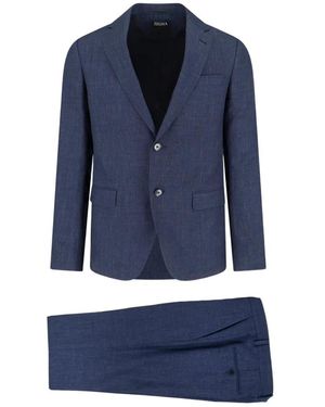 ZEGNA Single Breasted Suits - Blue