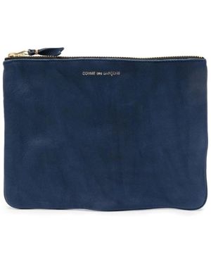 Comme des Garçons Accessoires ,Blauw ,Leer Washed Leather Pouch