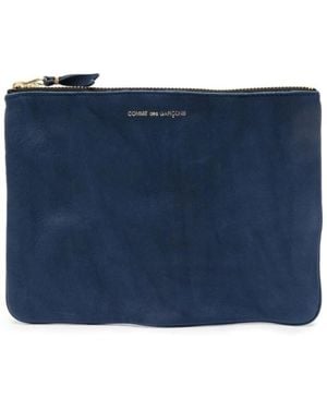 Comme des Garçons Accessoires ,Blauw ,Leer Washed Leather Pouch
