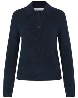 Samsøe & Samsøe Tops ,Blauw ,Wol Sanoura Ls Polo