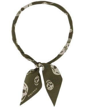 McQueen Sjaal Met Schedelprint - Metallic