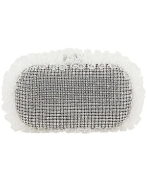 Self-Portrait Kristallspitzen-Clutch Mit Strasssteinen - Grau