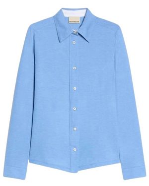 Pennyblack Overhemden ,Blauw ,Katoen Slim Katoenen Jersey Shirt
