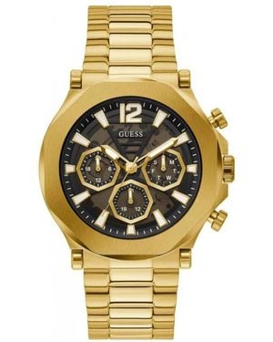 Guess Goldene Edelstahl Quarz Analoguhr - Mettallic