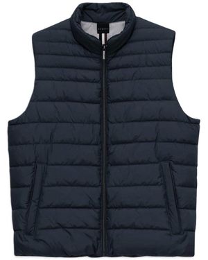 Bugatti Jassen ,Blauw ,Polyester Gewatteerd Vest Met Hoge Kraag