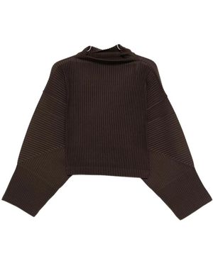 Issey Miyake Ronde Hals Gebreide Kleding - Zwart