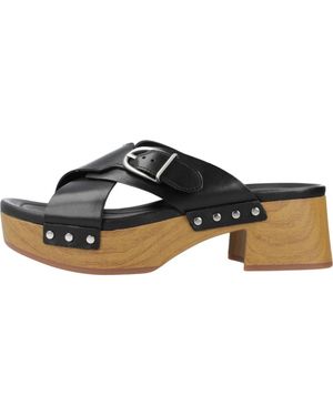Clarks Schoenen ,Zwart ,Leer Heeled Mules - Blauw