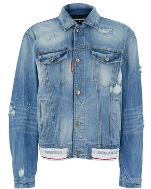 DSquared² Jassen ,Blauw ,Katoen Light Cool Kids Wash Over Jeansjas