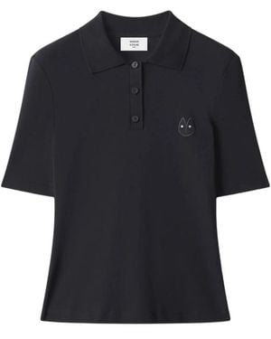 Maison Kitsuné Tops ,Zwart ,Katoen Fox Head Regular Polo
