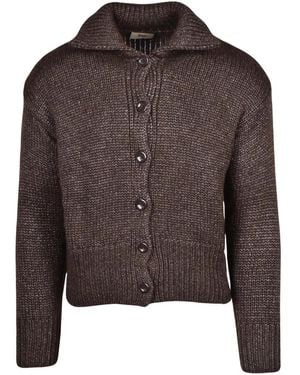 Herno Korte Cardigan Met Kraag - Bruin