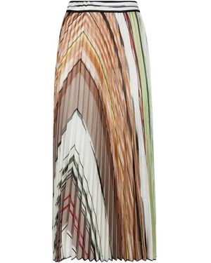 Missoni Flame Space Dye Stripe Geplooide Midi Rok - Meerkleurig
