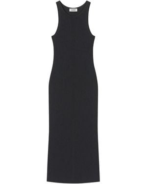 Aeron Ema Ribgebreide Maxi Jurk - Zwart