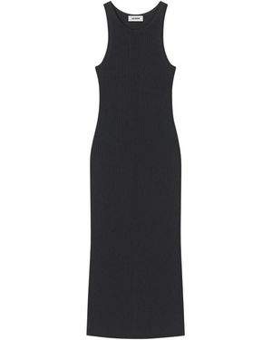 Aeron Ema Ribgebreide Maxi Jurk - Zwart