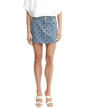 Michael Kors Empire Diamond Print Denim Rok - Blauw