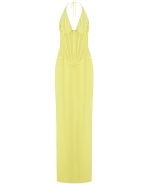 Monot Gelbes Chiffon-Halterkleid Für Elegante Anlässe