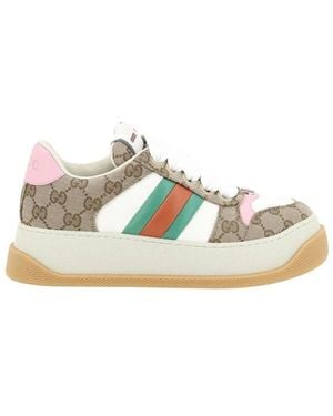 Gucci Canvas Sneakers Met Plateau Zool - Naturel