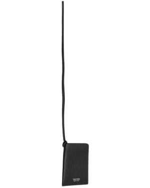 Tom Ford Accessoires ,Zwart ,Leer Kaarthouder Met Riem - Metallic