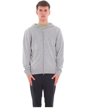 Daniele Fiesoli Truien & Vesten ,Grijs ,Merino Cashmere Zipped Hoodie
